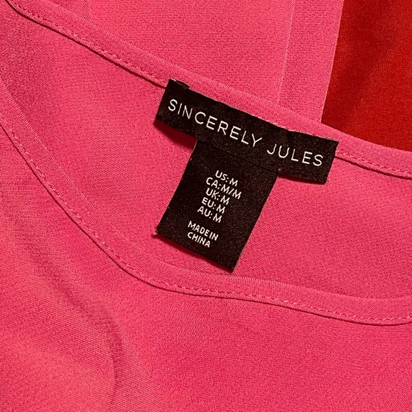 Sincerely Jules Vibrant Pink High Waisted Flare pants with matching crop top set - Picture 4 of 10